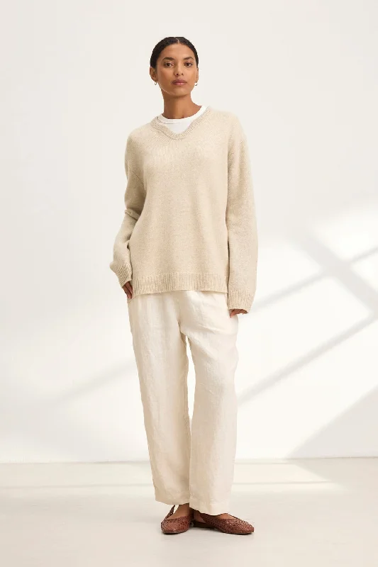 CLEE HEAVY LINEN PANT Warm Wool Trousers