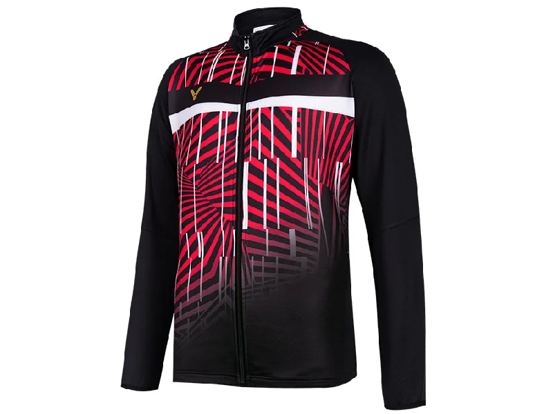Victor J-10602C Unisex Track Jacket [Black] Boat Neck Shawl Collar Notched Collar