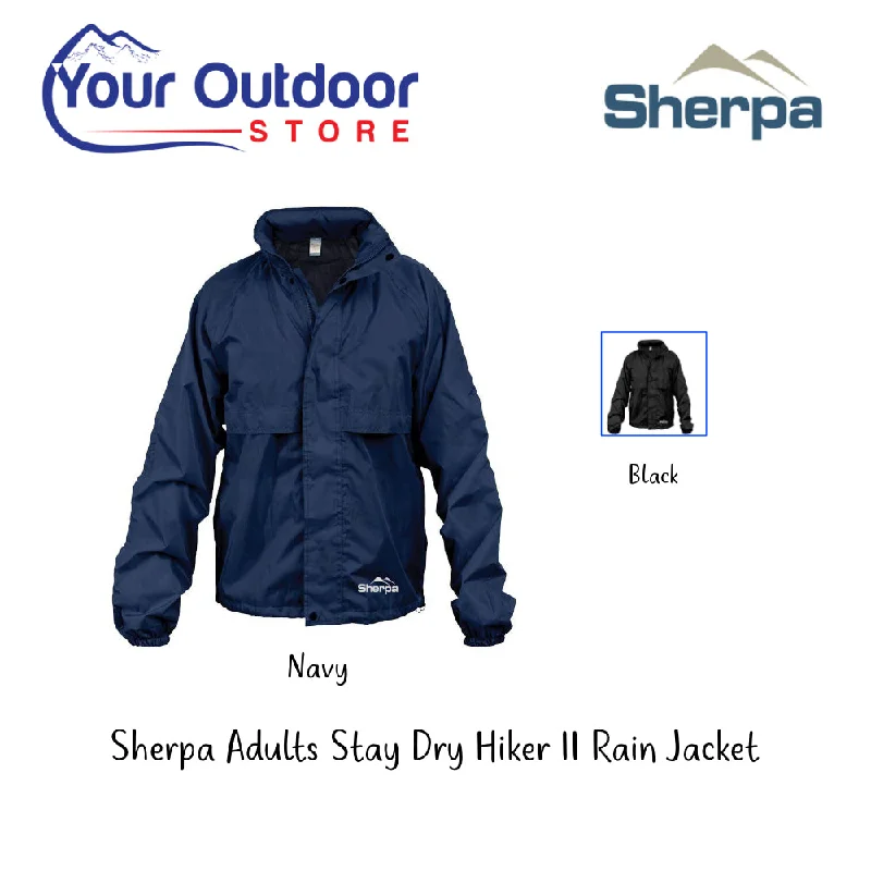 Sherpa Adults Stay Dry Hiker II Rain Jacket Herringbone Jacket Checkered Jacket Solid Jacket