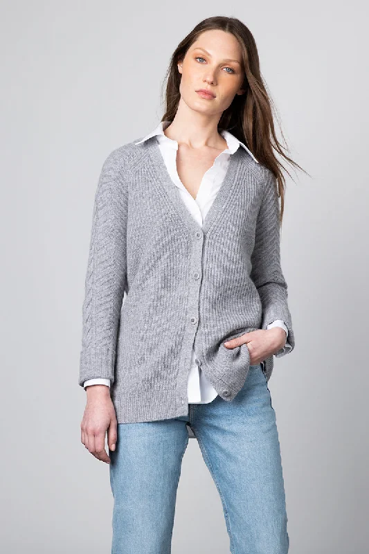 Kinross Cashmere Cable Slv Button Cardigan Elegant Classic Vintage