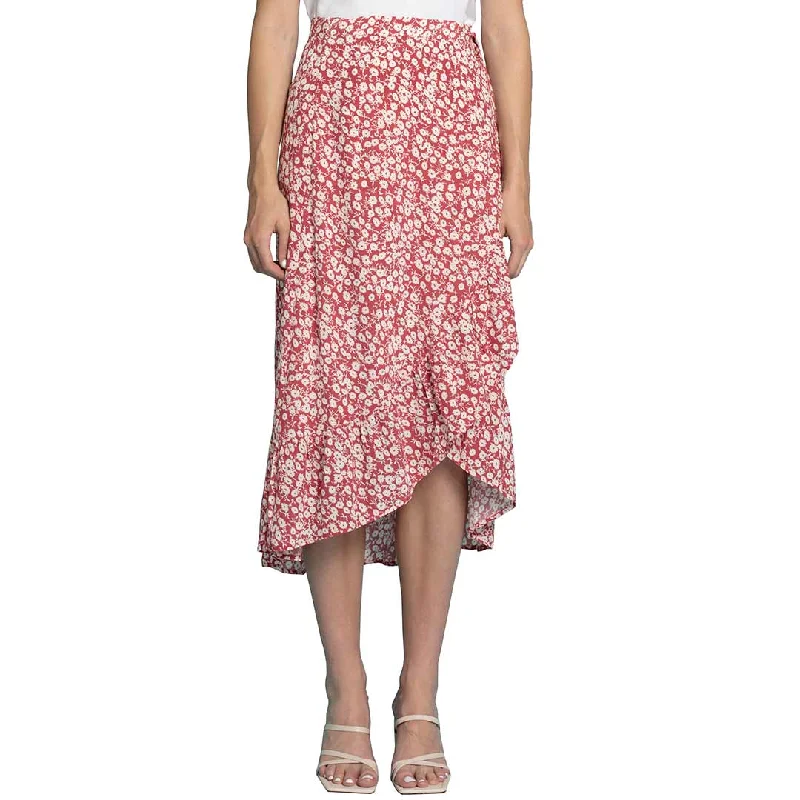 Point Zero Women's Floral Print Midi Wrap Skirt denim skirt classic
