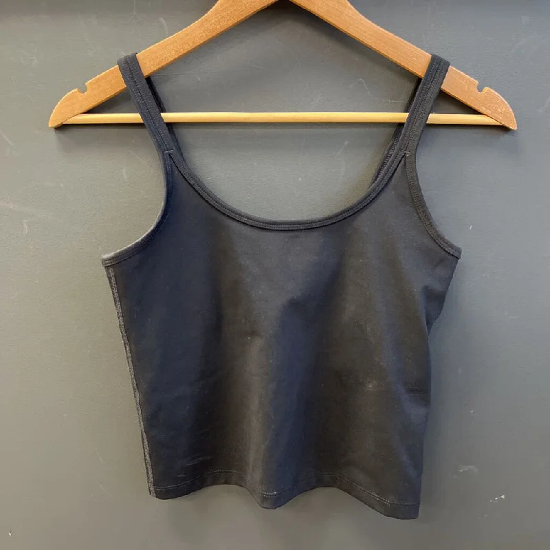 Girlfriend Collective - Cropped Tank - MSRP $72 : black-women-SM lace tank top