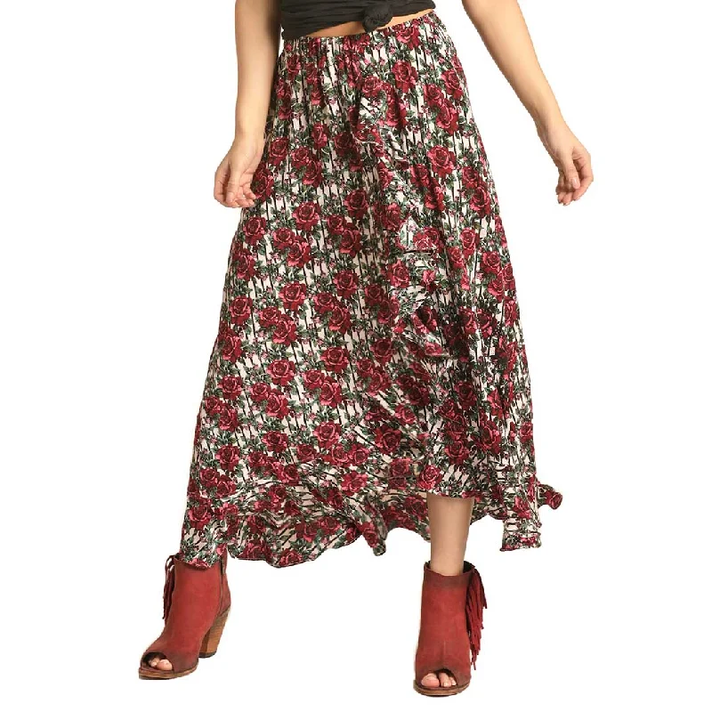 Rock & Roll Cowgirl Women's Floral Hi Lo Skirt cotton skirt soft