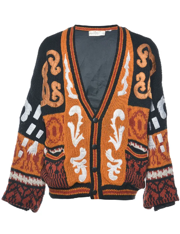 Button Through .Cardigan - L Elasticated Padded Insulated