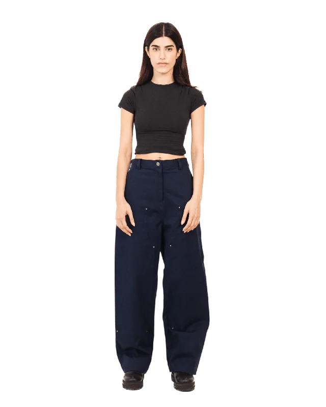 NAVY BLUE TWILL PANTS Casual Drawstring Pants