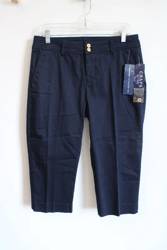 NEW Chaps Navy Blue Capri Pants | 8 Petite Casual Track Pants