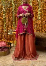 Shyla with Dhaka pants and Dupatta Cozy Fitted Pants