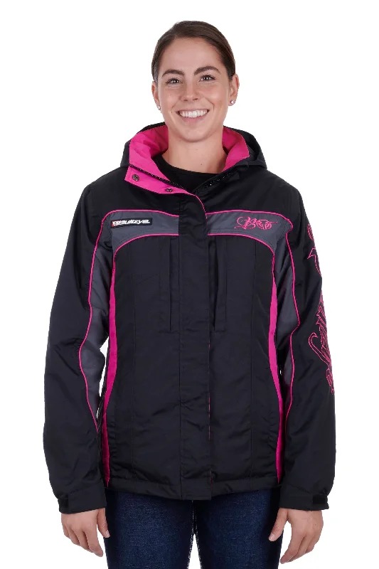 Bullzye Ladies Carla Jacket - Black/Pink - B3W2709057 V-Neck Jacket Boat Neck Jacket Square Neck Jacket
