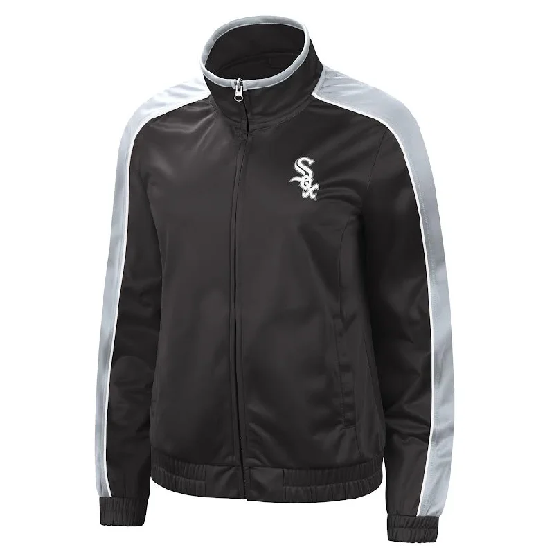 Women's Chicago White Sox G3 Black Full Zip Track Jacket Corduroy Jacket Velvet Jacket Brocade Jacket