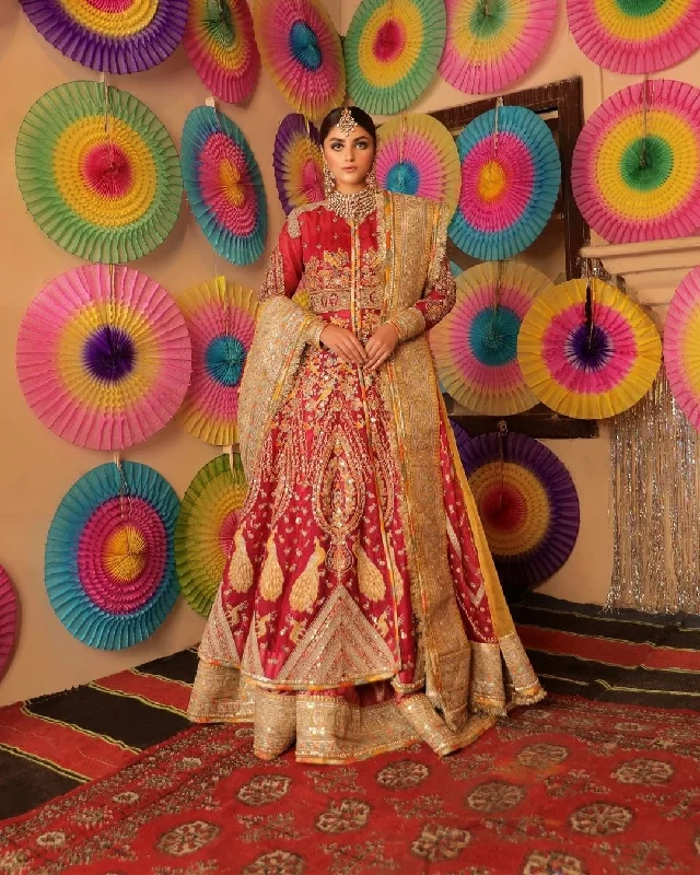 Long Jacket Lehenga Pink Pakistani Bridal Dress #BS814 Plaid Jacket Tartan Jacket Houndstooth Jacket