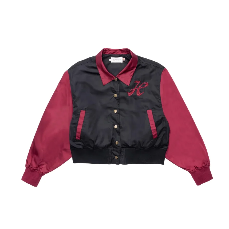Womens Honor The Gift Stadium Jacket 'Maroon' Toggled Jacket Drawstring Jacket Belted Jacket