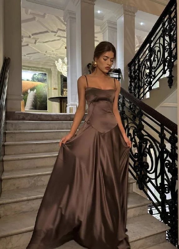 Spaghetti Straps Simple Long Prom Dress Formal Party Dress      cg25204 Tunics Fashionable trendy