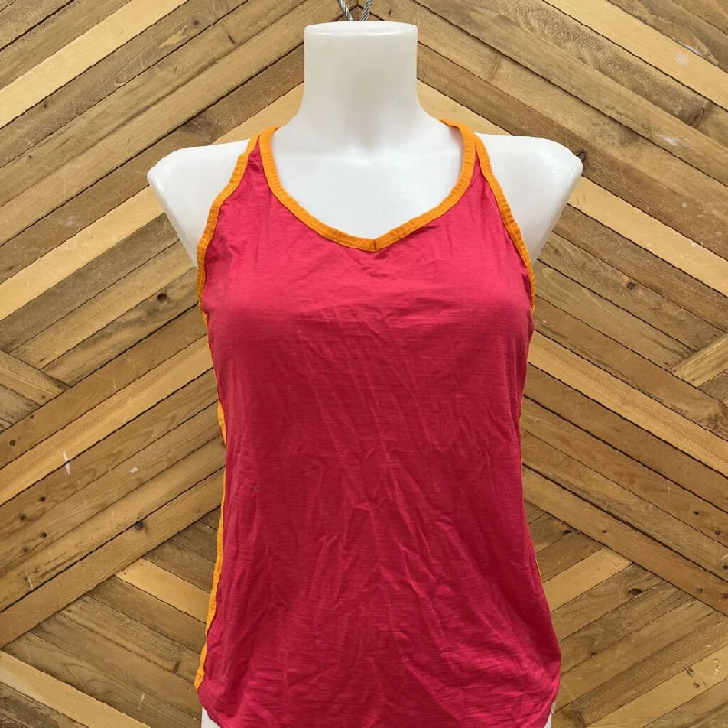 icebreaker - Women's Merino Tank Top - MSRP $85: Pink/Orange-women-LG cropped tank top