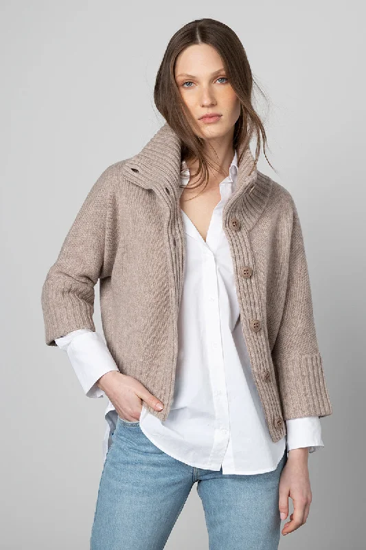 Kinross Cashmere  Crop Cowl Cardigan Lightweight Heavyweight Midweight