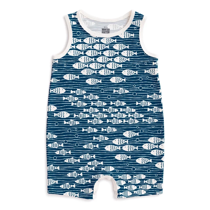 Tank Top Romper - Under the Sea Navy boho tank top