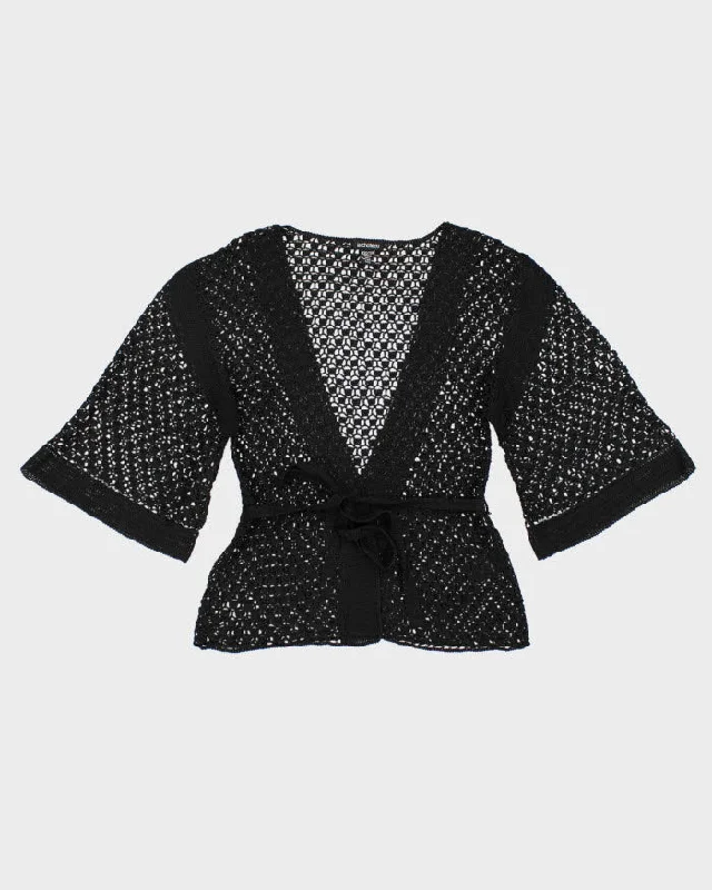 Vintage 90s Le Chateau Crocheted Cardigan - XXS Jersey Fabric Tulle Fabric Batik Fabric