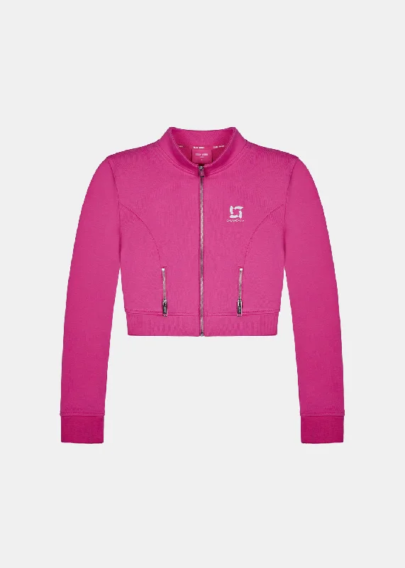 Pink Zip-up Cropped Jacket Mesh Jacket Canvas Jacket Denim Jacket