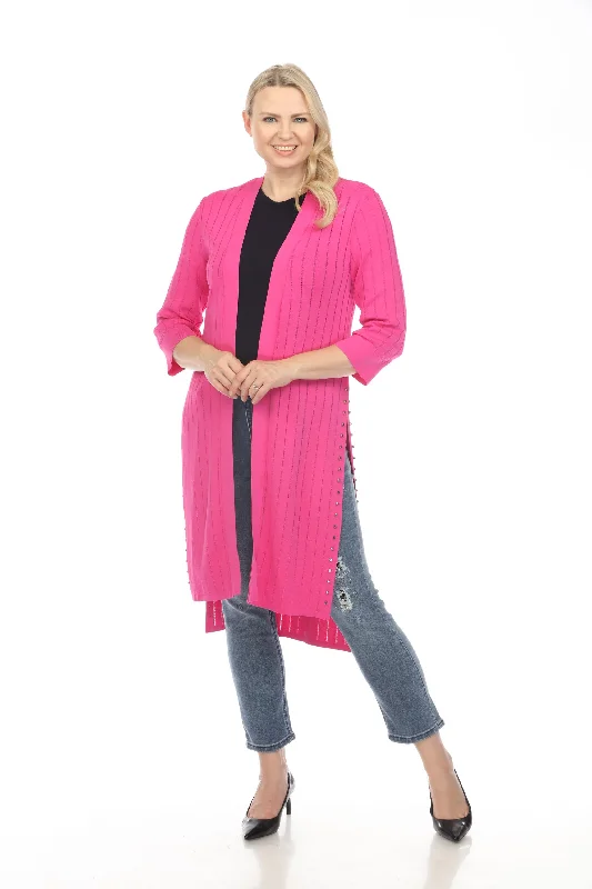 Joseph Ribkoff Studded Open Front Knit Longline Cardigan 222929S24 Elegant Classic Vintage