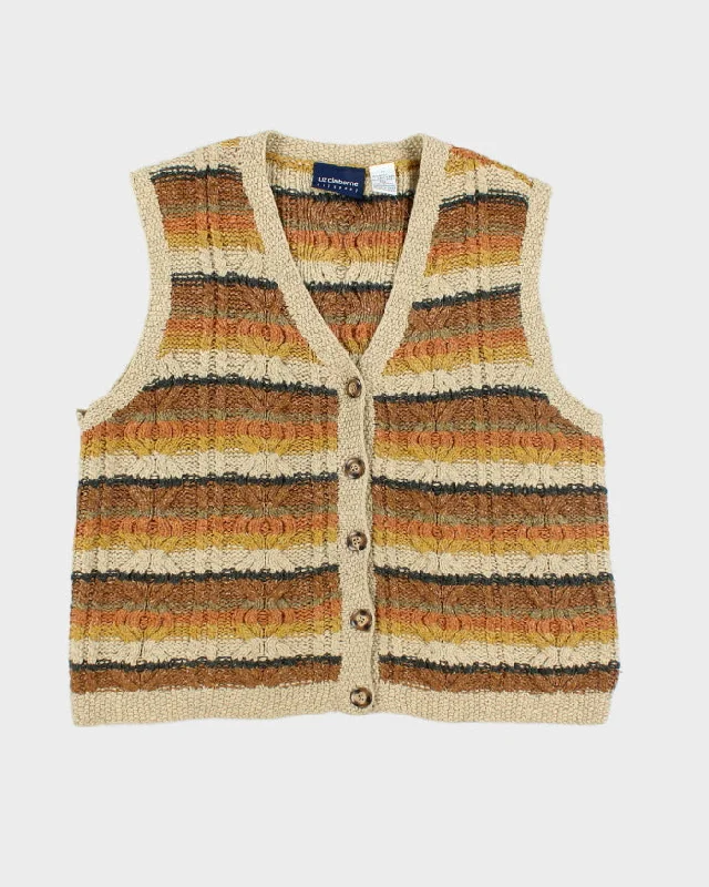 Vintage Y2K Liz Claiborne Wool Blend Chunky Tank Cardigan - M Slim Fit Regular Fit Oversized