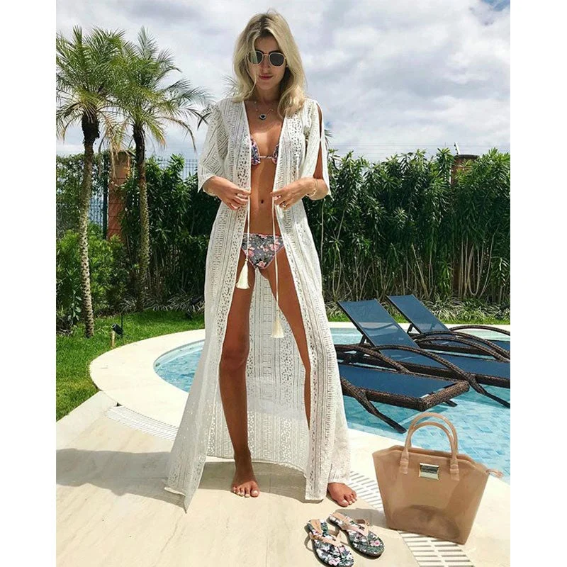 Lace Beach Cover #Cardigan Elasticated Padded Insulated