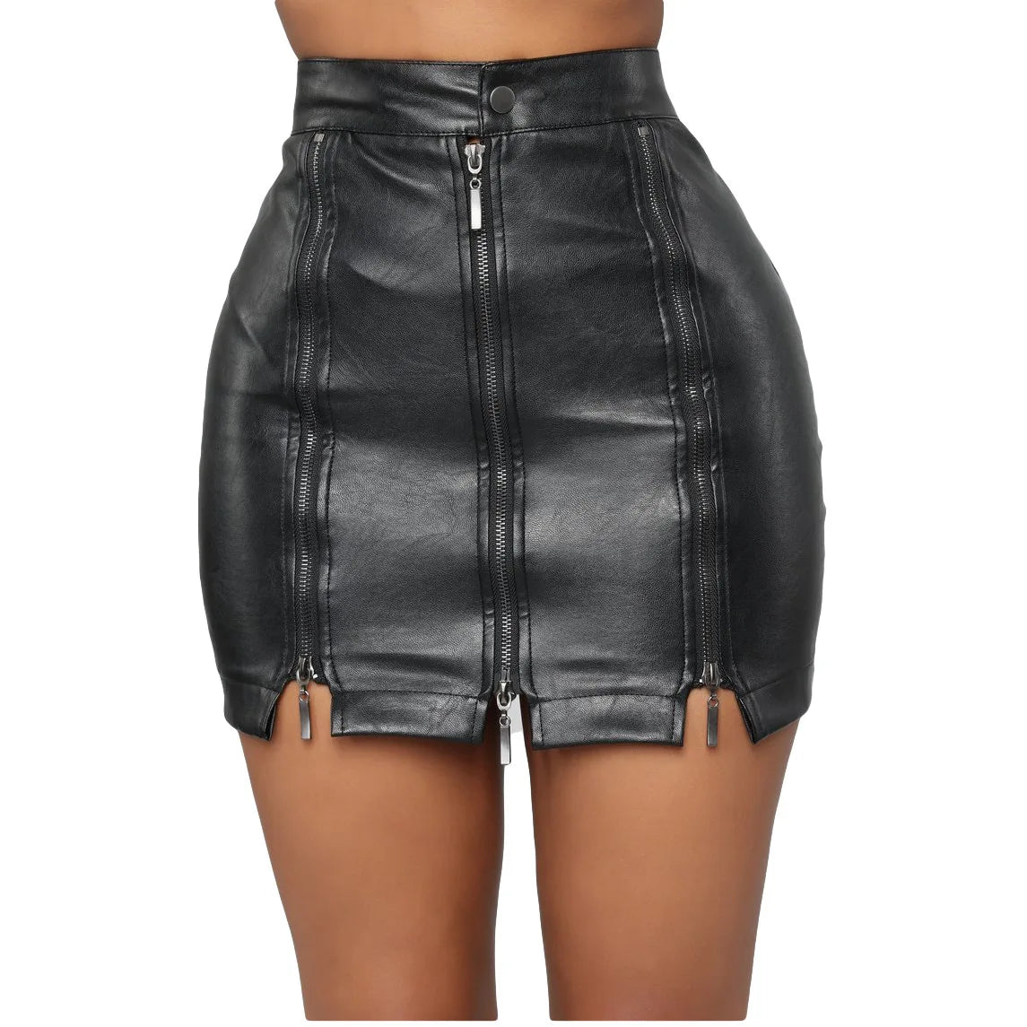 Z164590 2023 2024 Winter black pu leather skirts pmus size plus 5xl elastic stretchy women pu skirts linen skirt natural