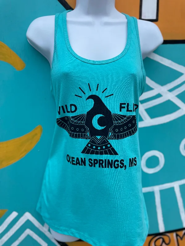 Wild Flier Totem Logo Women’s Racerback Tanks loose fit tank