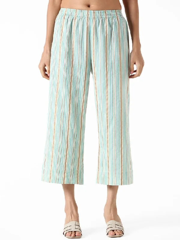 Utsa Light Blue Striped Straight Pants Comfy Athletic Pants