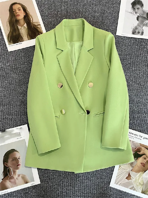 YITI SUITS Women's Elegant Stylish Fashion Office Lady Professional Solid Color Blazer Jacket Knit Fabric Woven Fabric Fleece Fabric