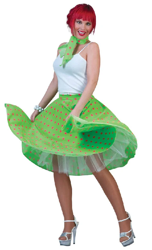 50s Light Green Rock N Roll Skirt Costume midi skirt versatile