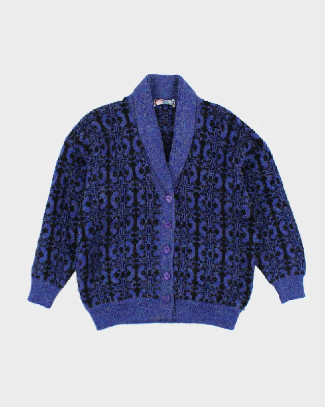 Vintage 80s Sparkly Cardigan - M Toggled Drawstring Belted