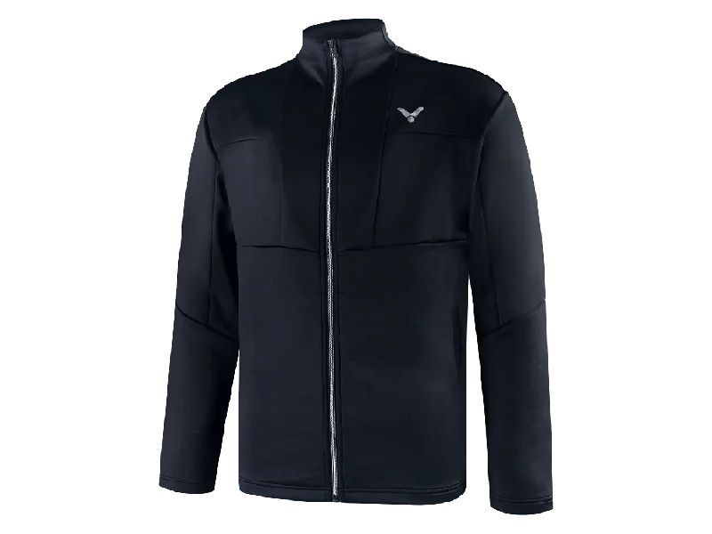 Victor J-25603C Unisex Track Jacket [Black] Notch Collar Jacket Peter Pan Collar Jacket Cowl Neck Jacket
