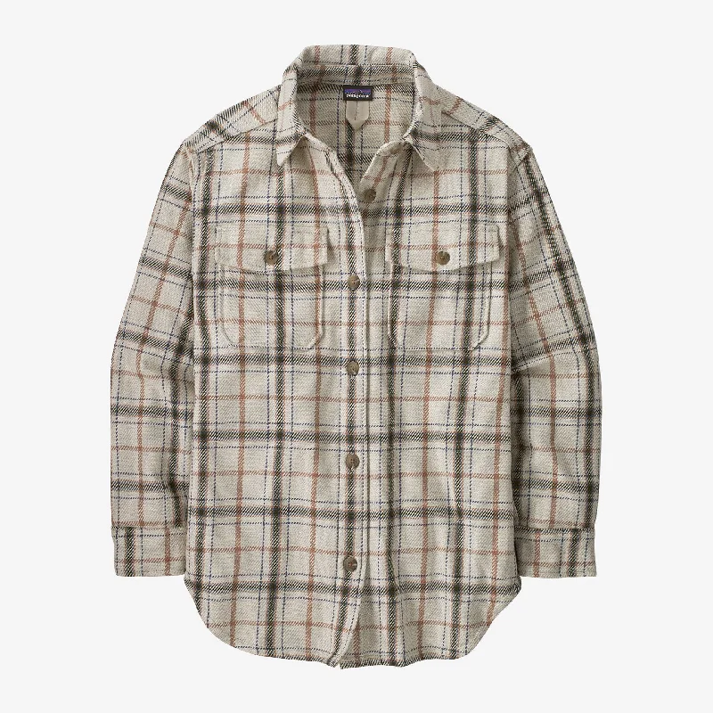 Patagonia Women's Fjord Loft Overshirt Jacket Tree Top: Pumice Belted Jacket Elasticated Jacket Padded Jacket
