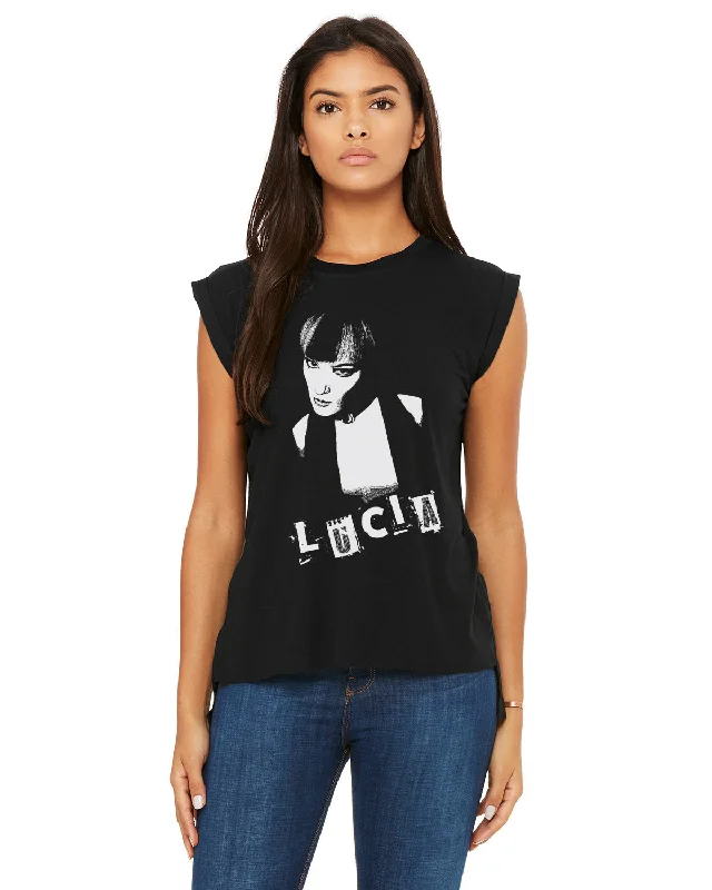 Lucia Cifarelli Unisex Tee or Ladies Tank - Vintage Black ribbed tank top