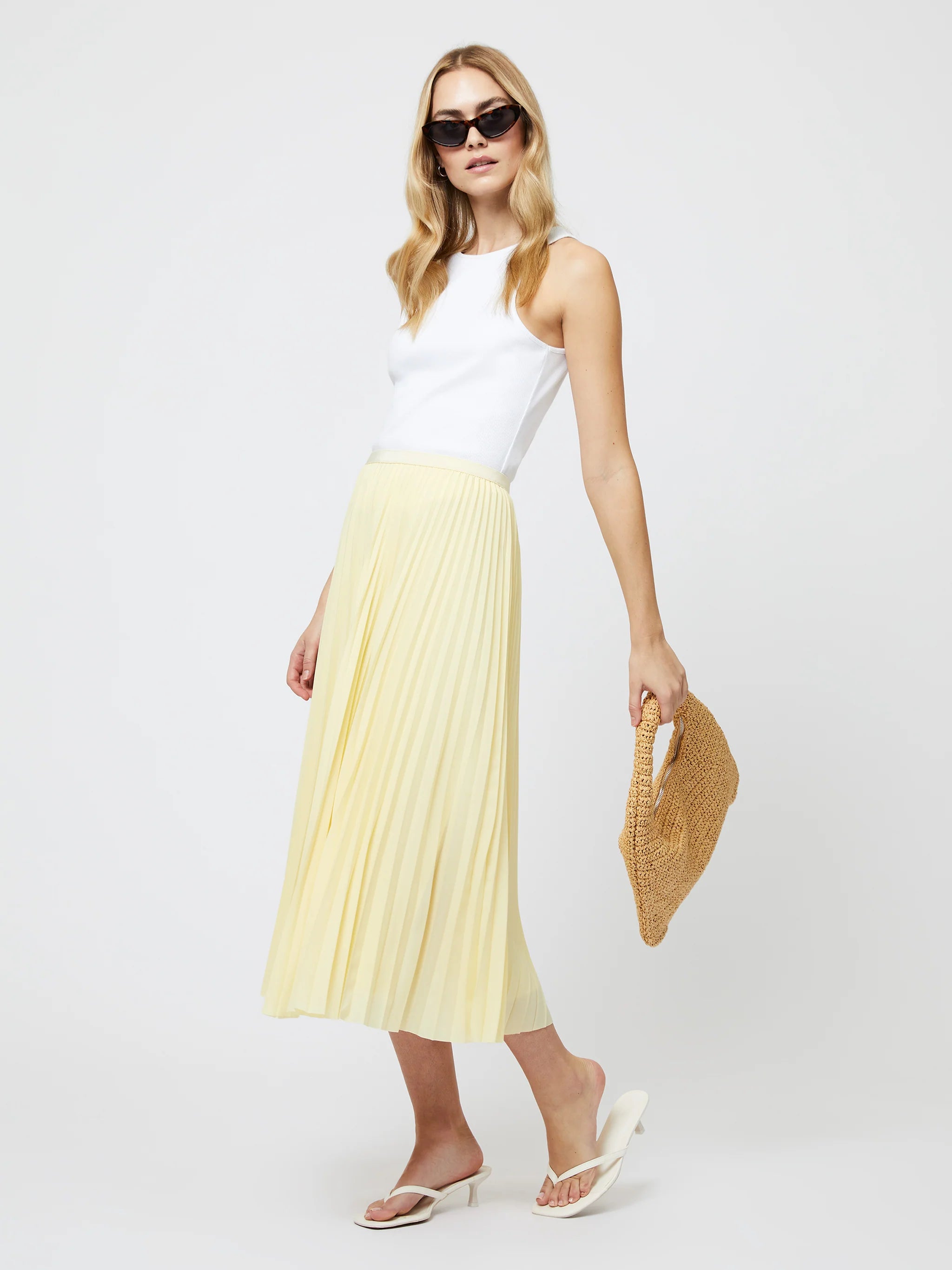 Sunburst Pleat Crepe Skirt corduroy skirt comfortable
