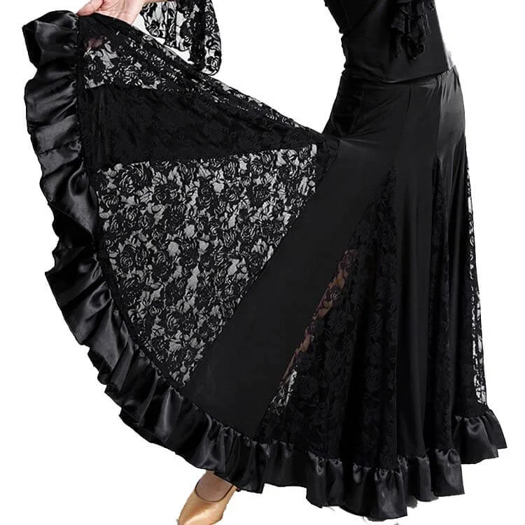 Layered Maxi Classic Ballroom Skirt leather skirt sleek