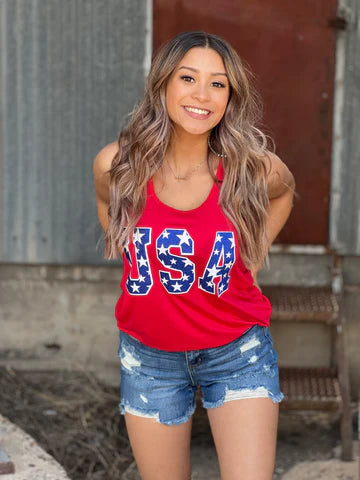 USA tank sequin tank top