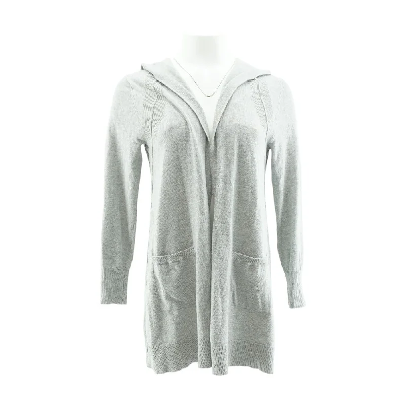 Gray Solid Cardigan Sweater Beaded Cardigan Sequined Faux Fur