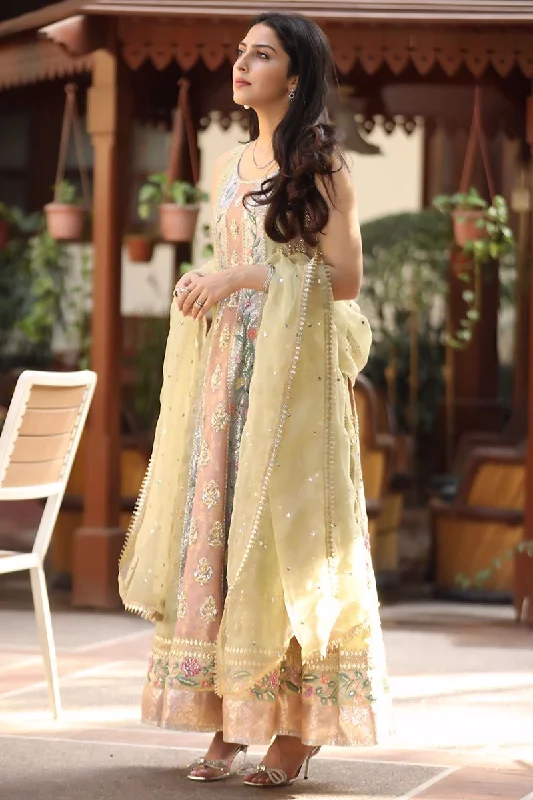 Peshwas With Pants And Dupatta Relaxed Linen Pants