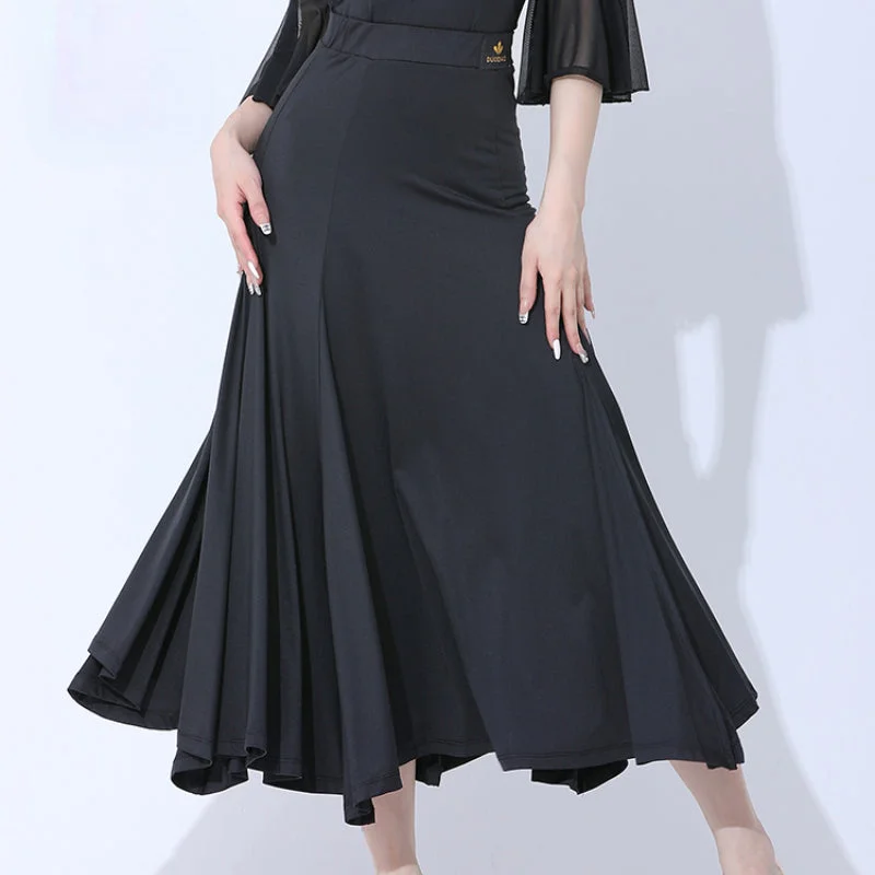 Solid Color Slit Ballroom Dance Skirt tulle skirt dreamy