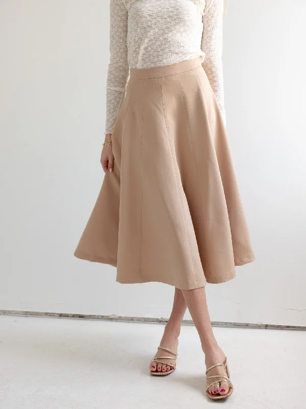 Camel Midi Skirt cashmere skirt fine