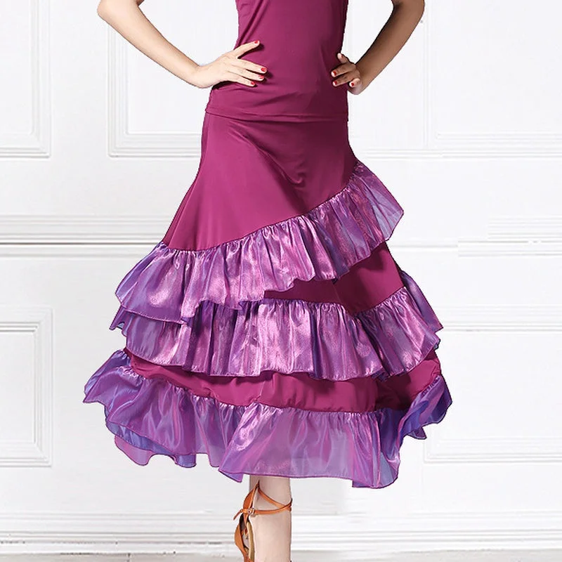Ruffle Swing Ballroom Dance Skirt mini skirt trendy