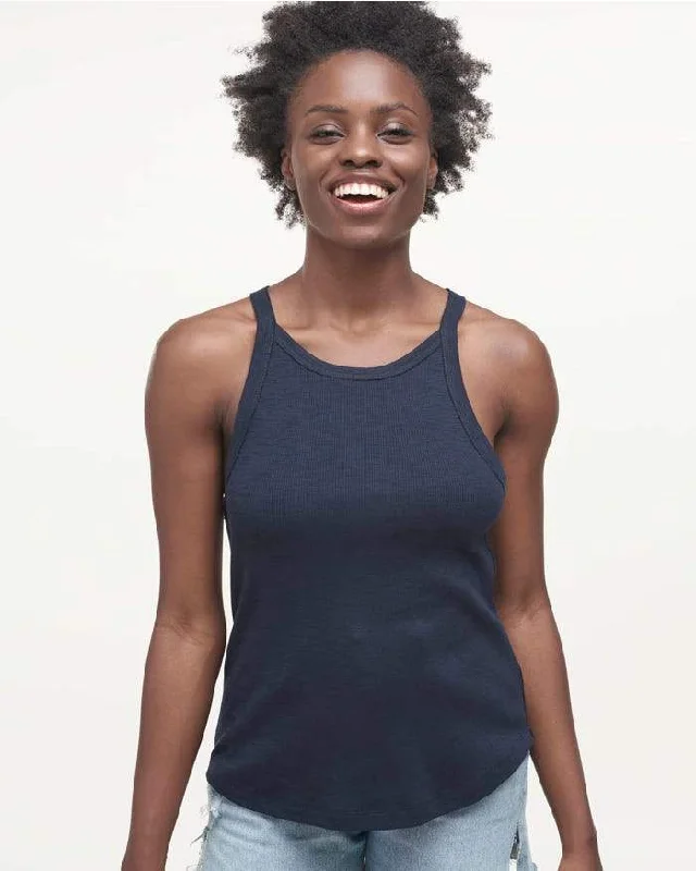 Splendid - Mika Burnout Tank in Navy charcoal tank top