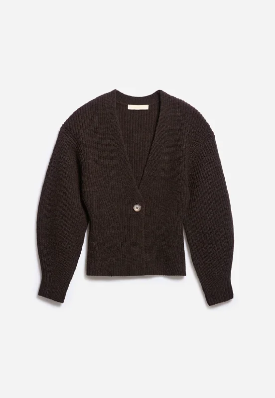CÁRDIGAN ENTALLADO MARRÓN Cardigan Knitwear Sweater
