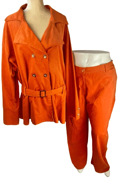 Gold Flava women's orange corduroy pant set size 32 super plus Lightweight Jogger Pants