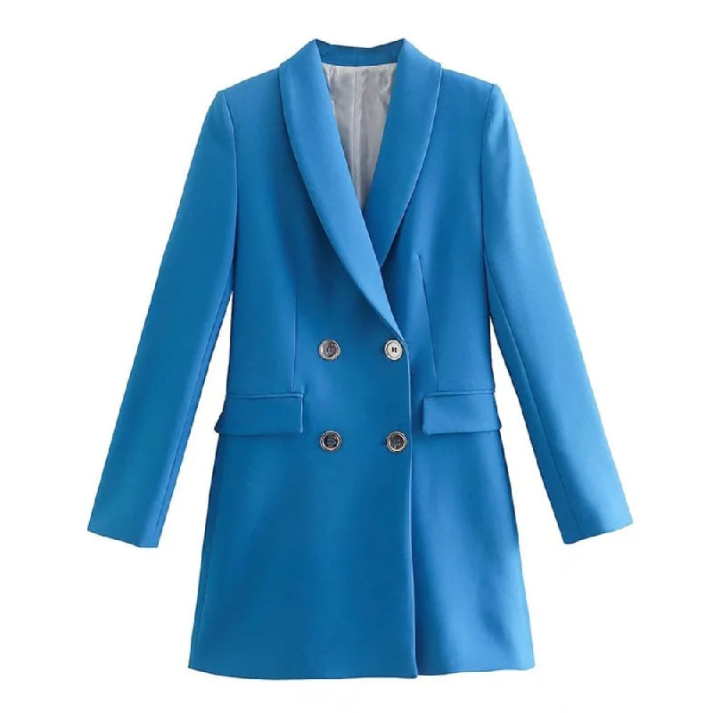 JANE SUITS Women's Elegant Stylish Fashion Office Solid Color Blue Blazer Jacket Nylon Jacket Polyester Jacket Spandex Jacket JANE SUITS Women's Elegant Stylish Fashion Office Solid Color Blue Blazer Jacket Nylon Jacket Polyester Jacket Spandex Jacket