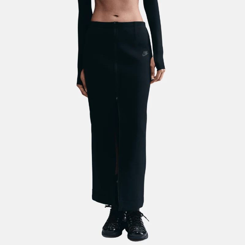 Nike Women's Sportswear Tech Fleece Black Slim Maxi Skirt cashmere skirt rich
