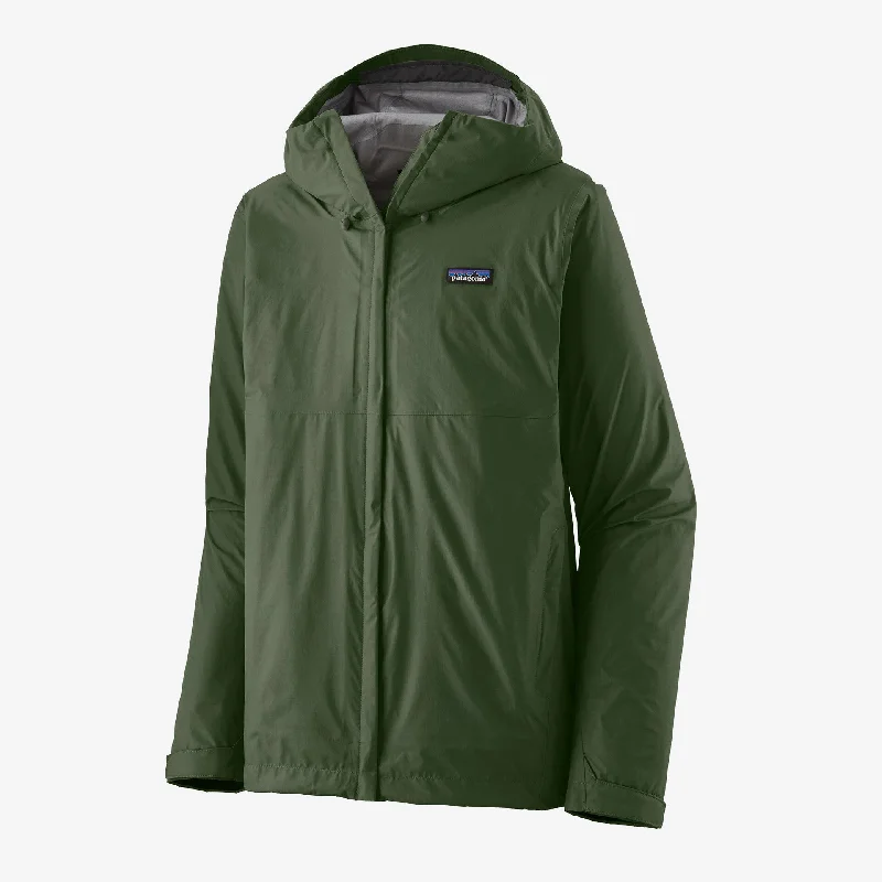 Patagonia Men's Torrentshell 3L Jacket -  Pine Needle Green Notch Collar Peter Pan Collar Cowl Neck