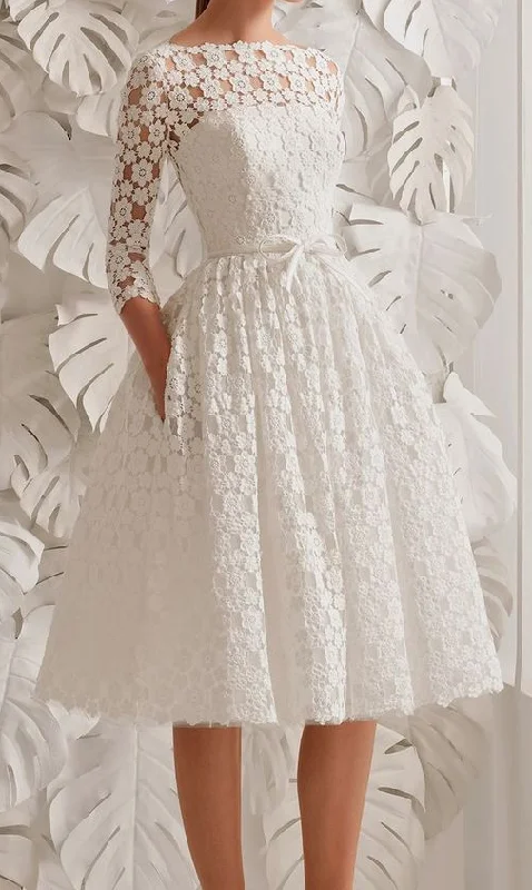 white prom dress , 3/4 sleeves lace prom dress , short prom dress , o neck evening gown , knee length prom dress , aline short party dress cg1589 Tunics Mesh breathable white prom dress , 3/4 sleeves lace prom dress , short prom dress , o neck evening gown , knee length prom dress , aline short party dress cg1589 Tunics Mesh breathable