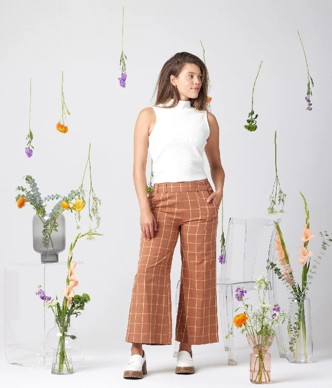 Billie Pant - Walnut Plaid Cozy Full-Length Pants