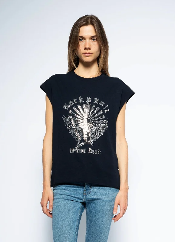 Cloe Guitar Wings Tank Top Encre - Zadig & Voltaire spandex blend tank